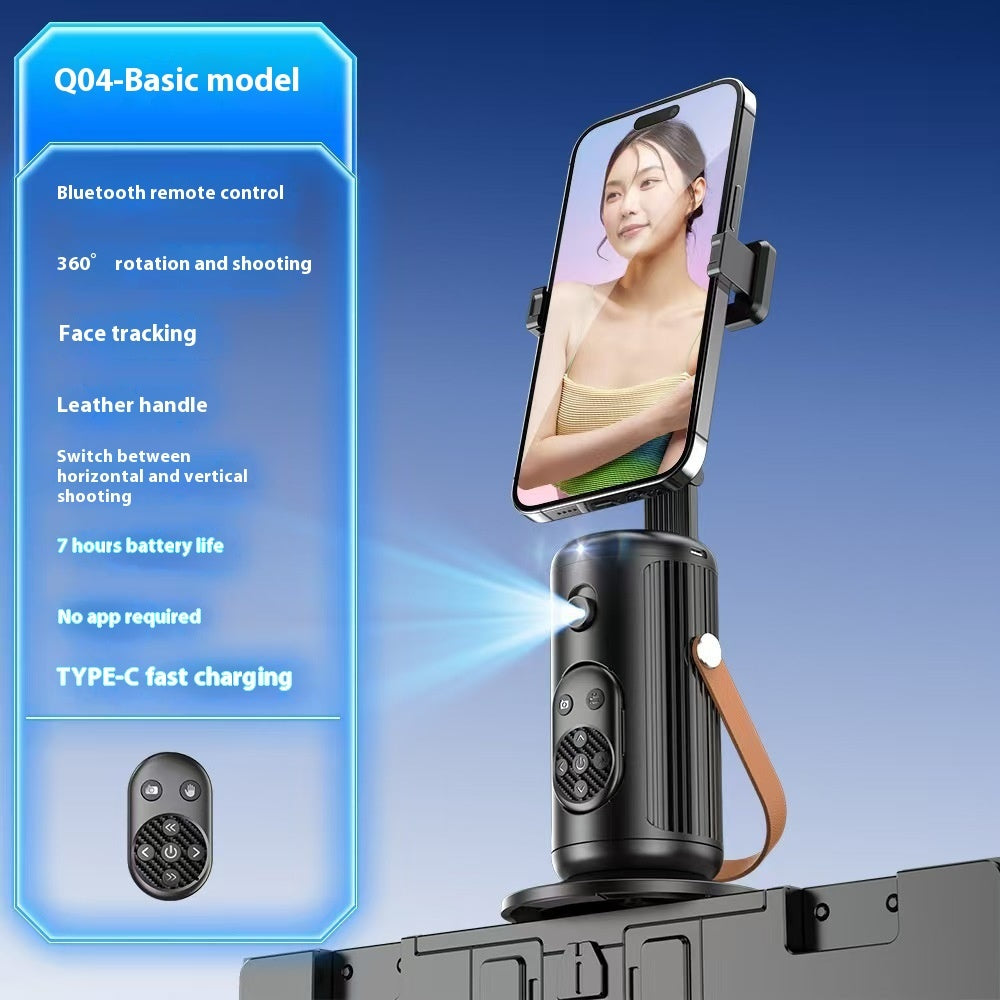AI Face Tracking Phone Holder | 360° Auto Follow, Live Streaming, Bluetooth Remote