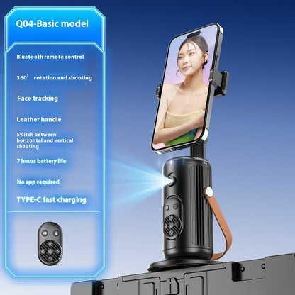 AI Face Tracking Phone Holder | 360° Auto Follow, Live Streaming, Bluetooth Remote