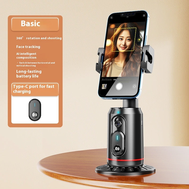 AI Face Tracking Phone Holder | 360° Auto Follow, Live Streaming, Bluetooth Remote