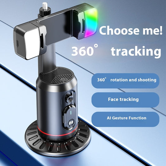 AI Face Tracking Phone Holder | 360° Auto Follow, Live Streaming, Bluetooth Remote