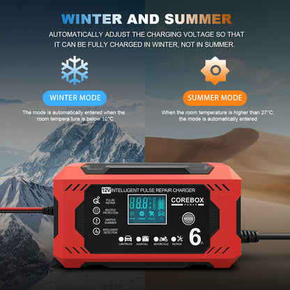 12V 6A Smart Battery Charger | AGM & Start-Stop Compatible